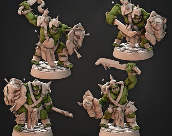 Orc Grunt, Orc, MEDIUM 30mm, Iron Skull Orcs, Cast n Play * 3D Printed Gaming Miniatures