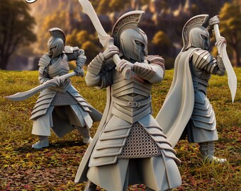 High Elf Soldiers - Swords, Spears, Knights, Archers (LOTR Inspired), Printing Goes Ever On * 3D Printed Gaming Miniatures