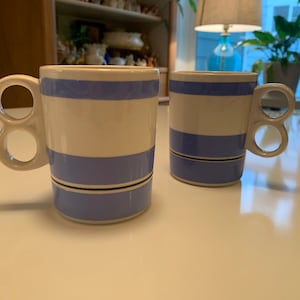 Sadler Cornishware Two Finger Handle Mug