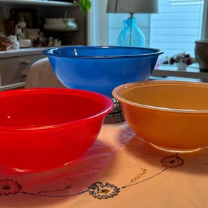 Pyrex Clear Colored Mixing Bowls
