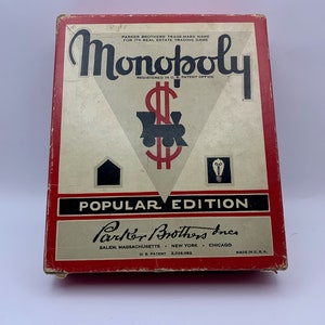 Vintage Monopoly Popular Edition by Parker Brothers