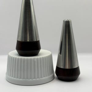Vintage Danish Salt and Pepper Shakers - Wood and Stainless Steel