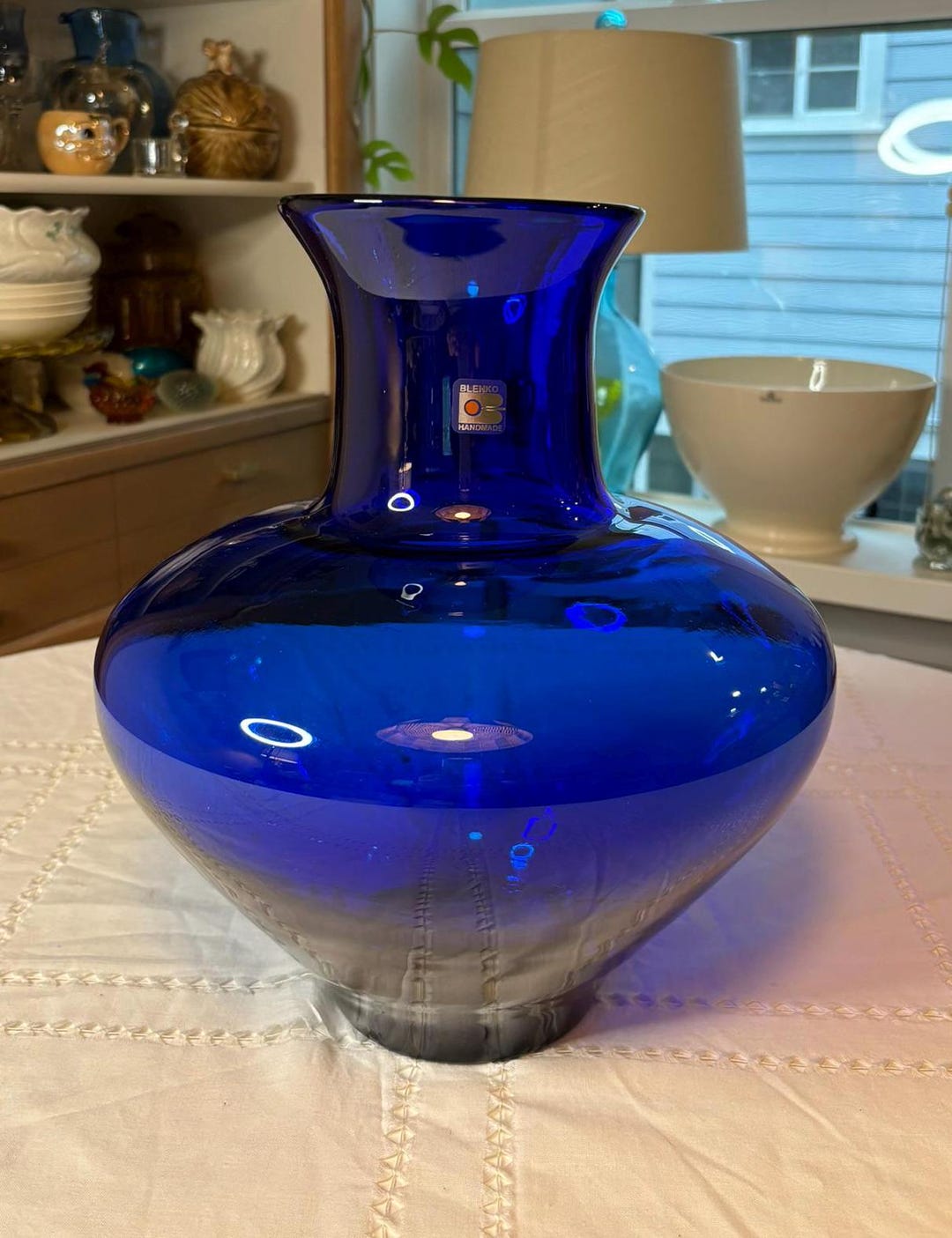 Blenko Rectangular Vase Cobalt Blue Glass Art Vase - Blenko - Etsy