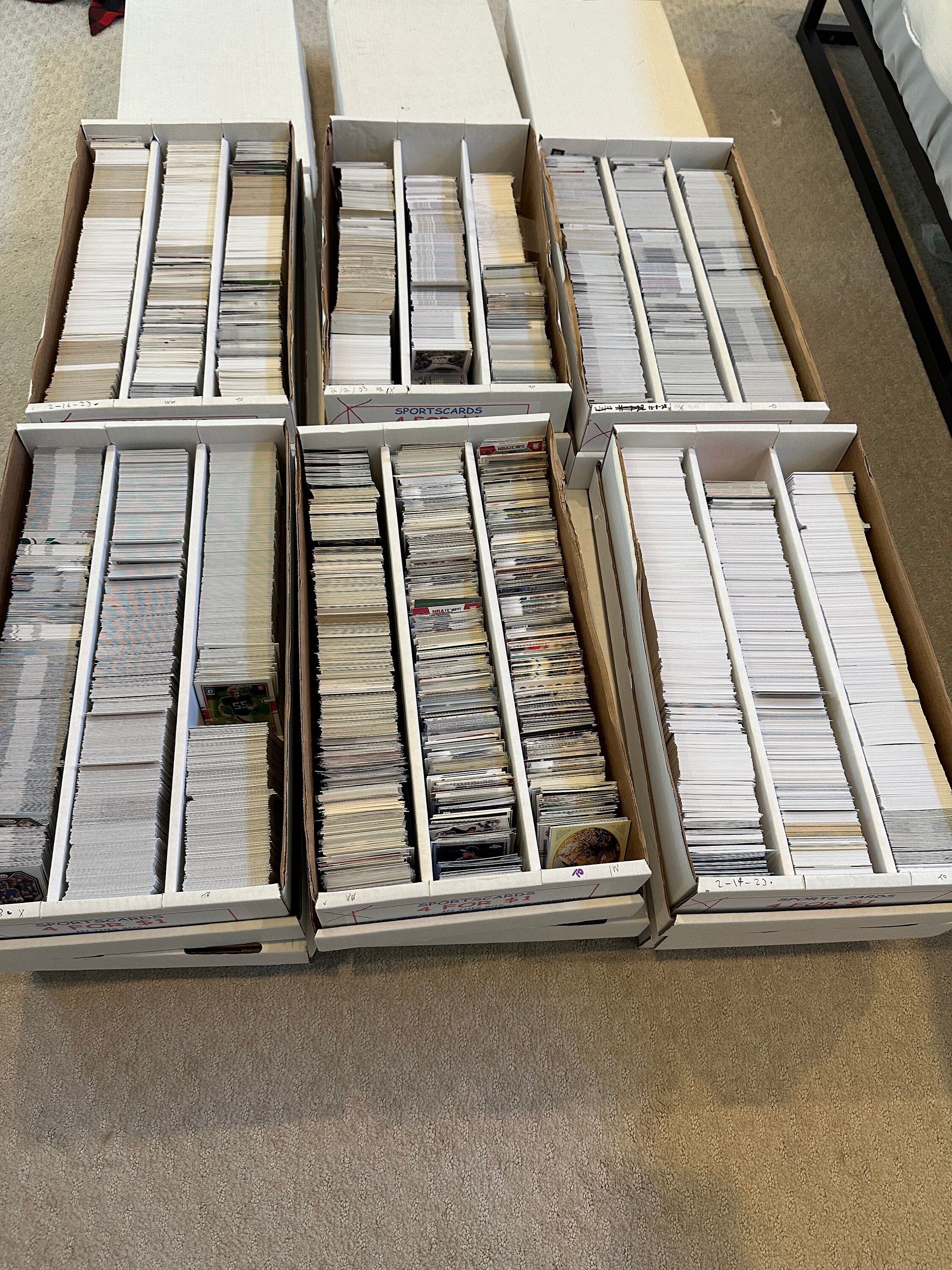 INCREDIBLE Huge Lot of SPORTS CARDS Basketball Football Baseball and ...