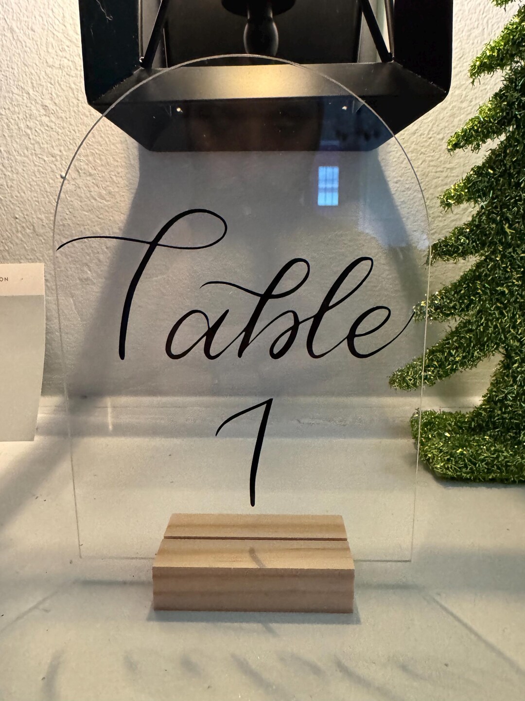 Clear Acrylic Table Numbers, for Weddings, or Events With Wooden Base ...