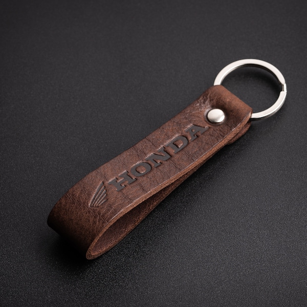 Leather keyring suitable for honda | biker motorcycle italian leather high quality