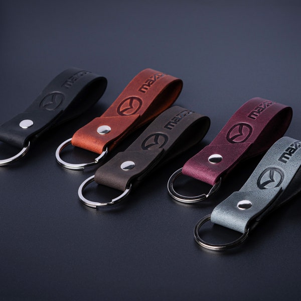 Leather keyring suitable for mazda exclusive crazy horse high quality