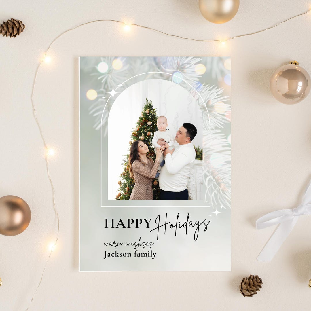 Family Christmas Card Template | Editable Holiday Greeting Design ...