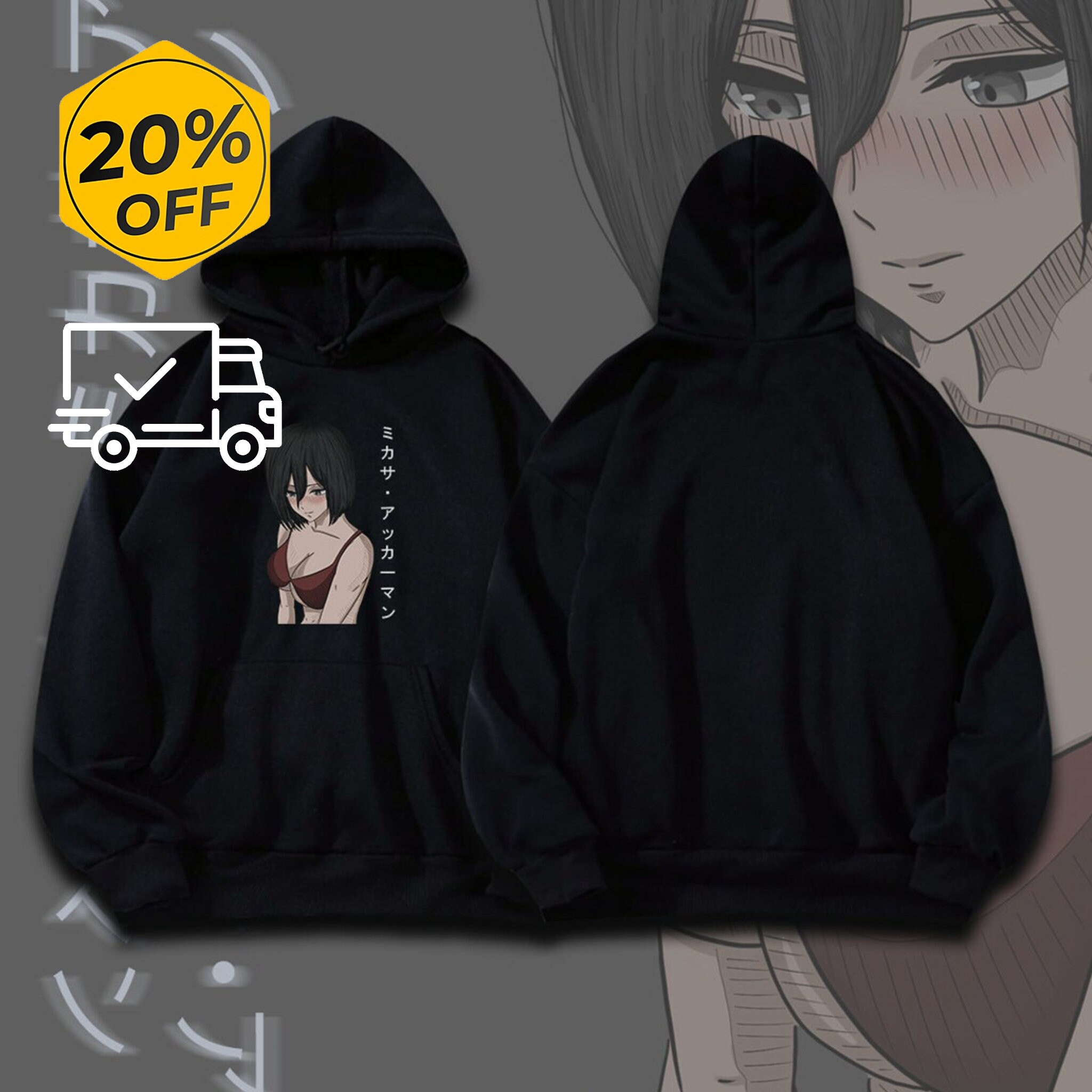 Attack on Titan Mikasa Ackerman Unisex Hooded Sweatshirt Gift for Anime Lover Gift for Attack on Titan Fan Men Hoodie Etsy