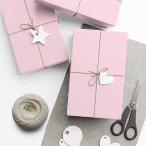Solid Pastel Pink Gift Wrap, Matte Pink Christmas Wrapping Paper, Eco Friendly Pink Barbie Birthday Gift Wrap, Baby Pink Matte Gift Wrap