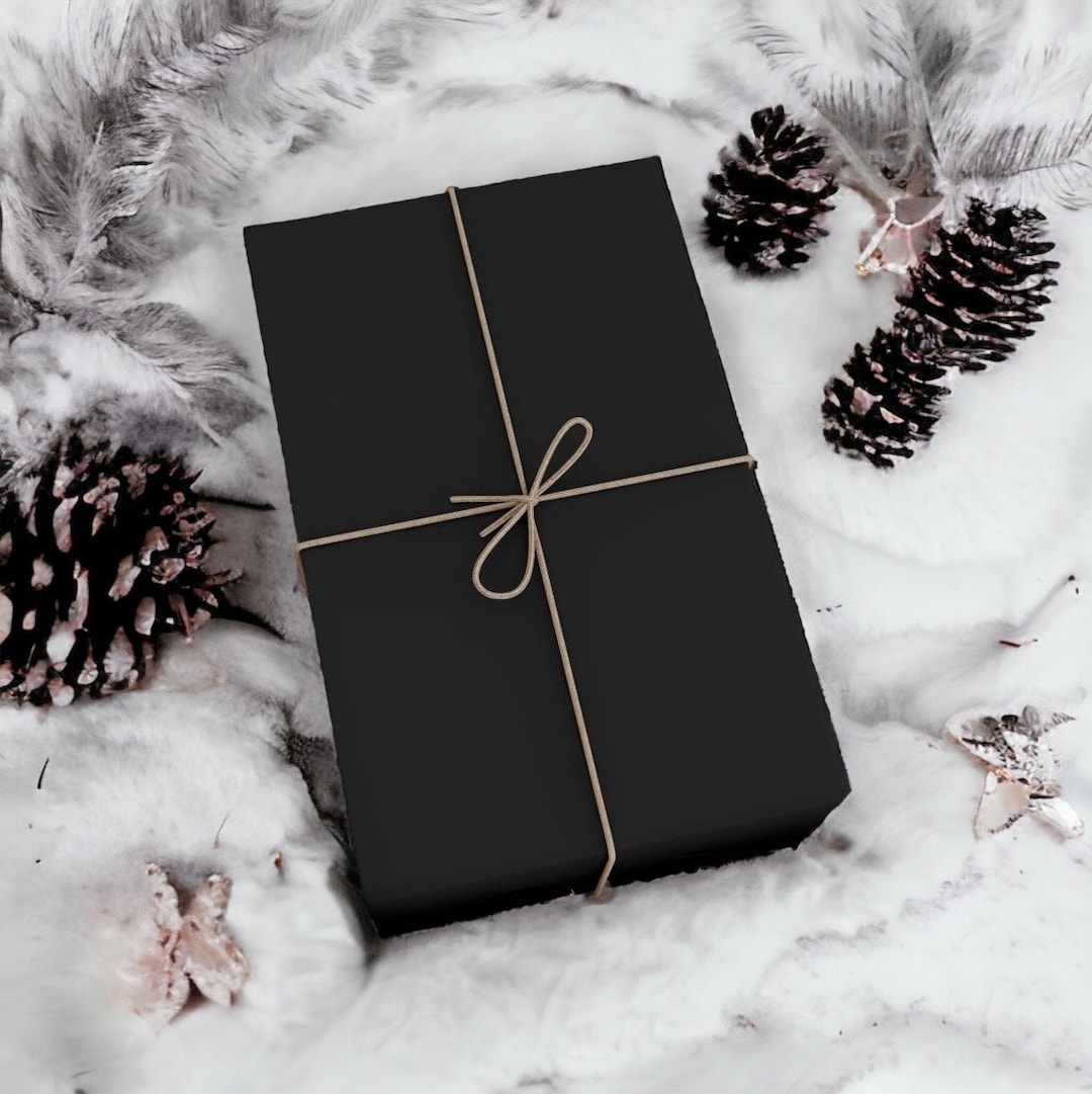 Solid Black Matte Gift Wrap, Gothic Black Wrapping Paper, Eco Friendly ...