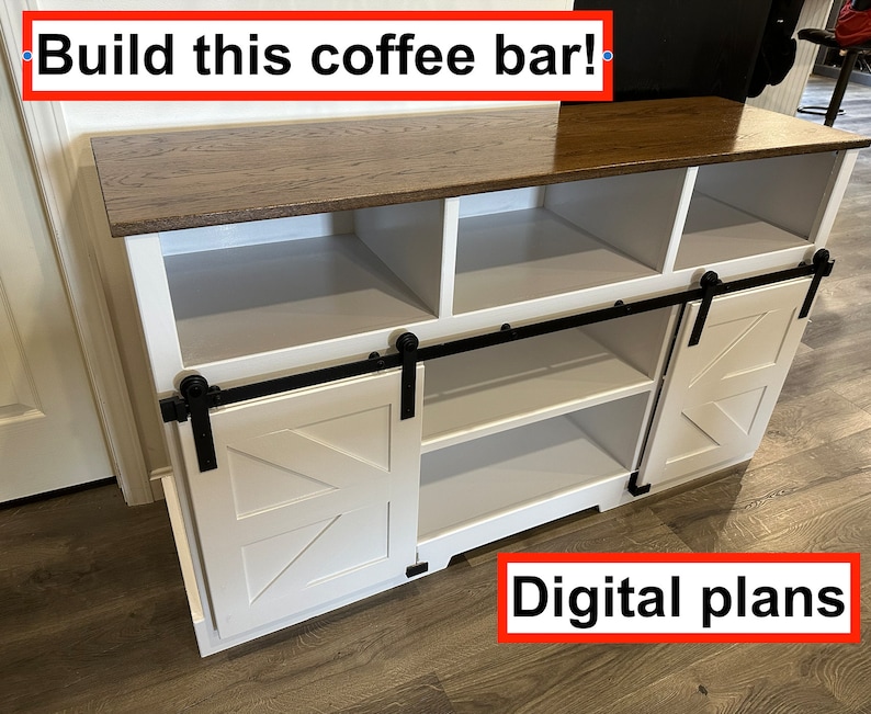 DIY Coffee Bar Digital Plans || Digital Woodworking Plans - Etsy