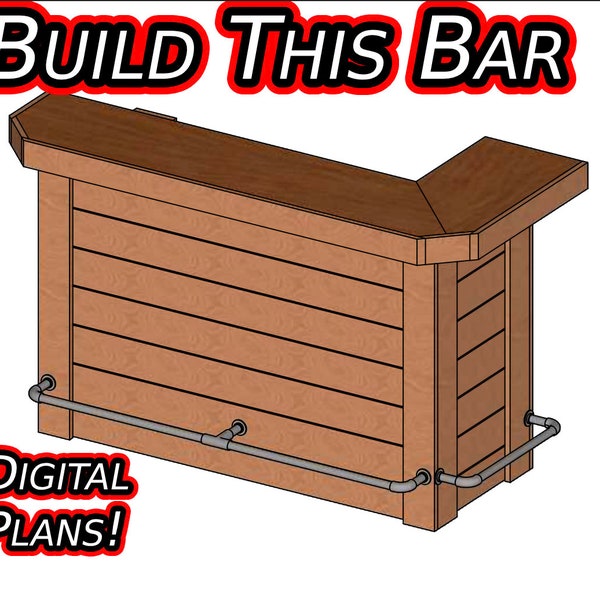 DIY Bar Plans || Digital Bar Plans || Woodworking Bar Plans