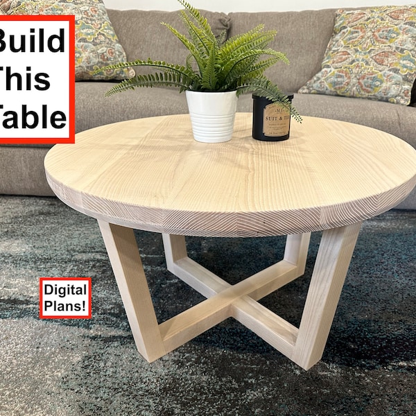 Round Coffee Table Plans || Digital Woodworking Plans