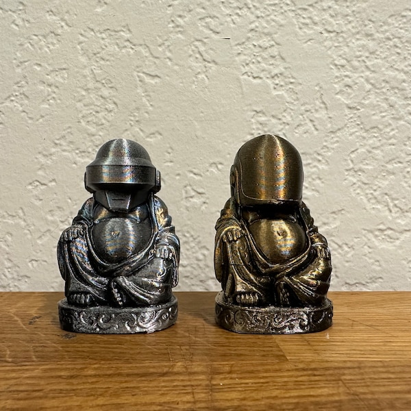 Daft Punk 3D Printed Buddha (Silver & Gold)