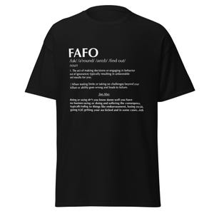 Fuck Around And Find Out 定義シャツ、FAFO Tシャツ、大人向けユーモア Tシャツ、FAFO ギフトシャツ
