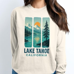 Lake Tahoe T Shirt, California Travel Tee, Mountain Lake Vacation Shirt, Comfort Colors Tee, Nature Lover Gift, Lake Tahoe Vintage Top