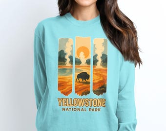 Yellowstone National Park T-Shirt: Comfort Colors Bison Tee, Hiker Souvenir