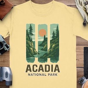 Acadia National Park T-Shirt, Comfort Colors Shirt, Travel TShirt, Nature T-Shirt, Vacation Tee, Maine Vacation Shirt, Gift for Him or Her