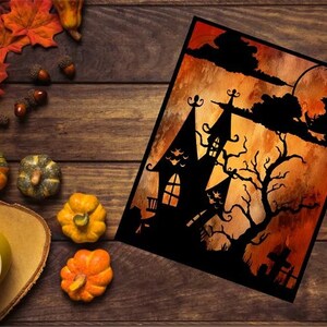 Halloween SVG Spooky Papercut Design Template