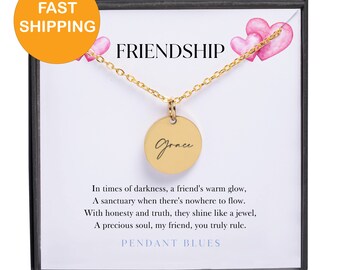 Pendant Necklace with Notecard Friendship Necklace Friendship Gift Best Friend Necklace Gift For Best Friend Gift For Friend