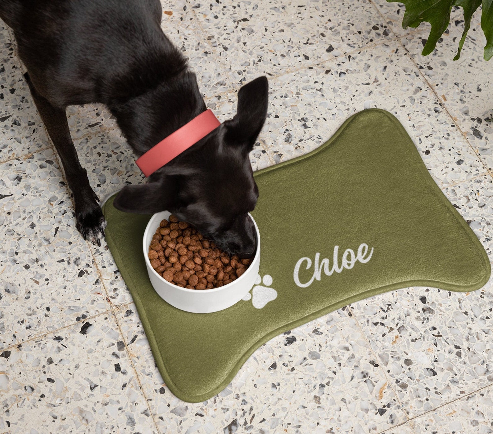 Personalized Dog Feeding Mat Custom Dog Bowl Mat Personal Pet Placemat