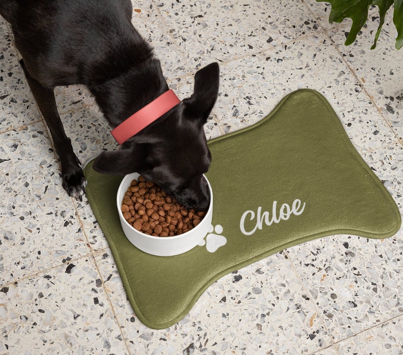 Personalized Dog Feeding Mat Custom Dog Bowl Mat Personal Pet Placemat