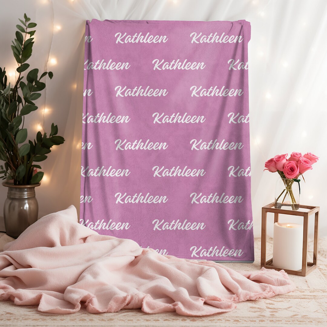 Custom Personal Name Blanket Personalized Name Minky Blanket Kids Name
