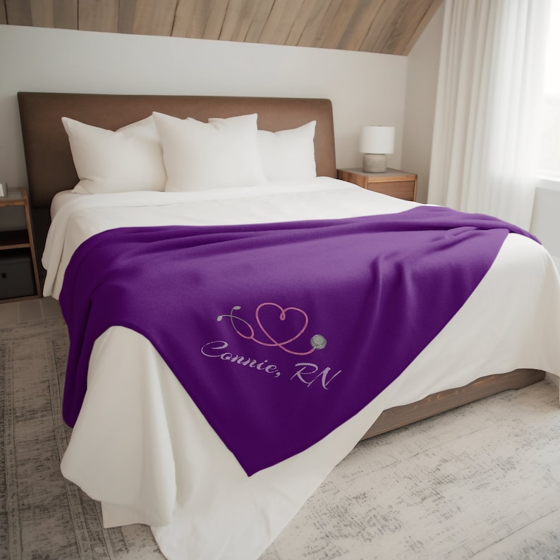 Custom Nurse Blanket Personal Name Blanket Graduation Gift Personalized