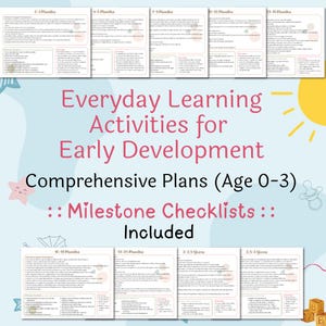 Montessori Inspired Learning Activities for Early Development (Age 0-3) Milestone Checklists Included