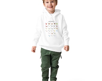 Kleinkind Alphabet Fleece Hoodie - Lernpullover