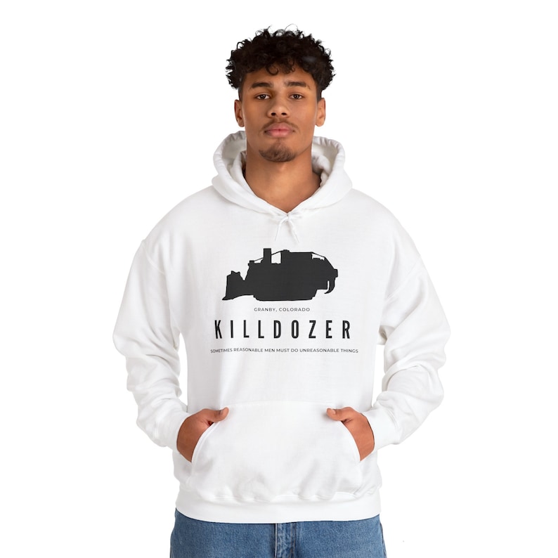 Moletom com capuz Killdozer, pise neles, não pise em mim, Marvin Heemeyer, Komatsu D355A, Komatsu Bulldozer, D355A Bulldozer, camisa killdozer imagem 3