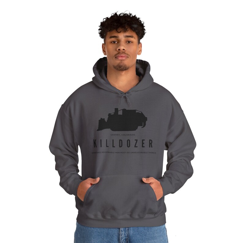 Moletom com capuz Killdozer, pise neles, não pise em mim, Marvin Heemeyer, Komatsu D355A, Komatsu Bulldozer, D355A Bulldozer, camisa killdozer imagem 8