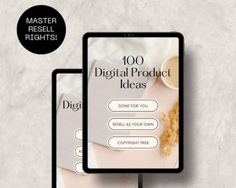 100 Digital Product Ideas, Master Resell Rights, MMR, Private Label Rights, PLR, Canva Template,  Ebook PDF, Make Money Online