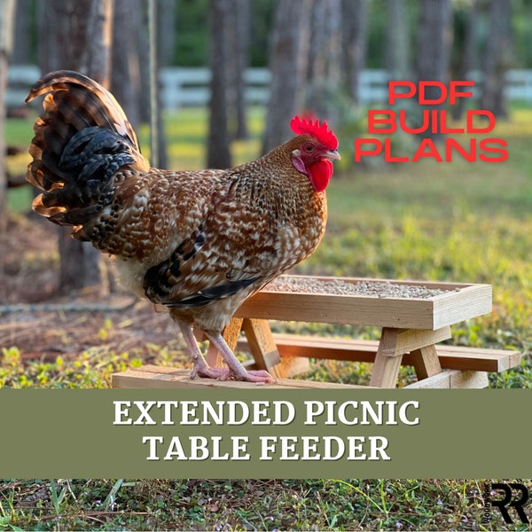 Picnic Table Feeder, Chicken Table, Chicken Picnic Table, Plans, Digital Plans, Plans, DIY, Build Plans, Bird Feeder, Squirrel Feeder, Wood