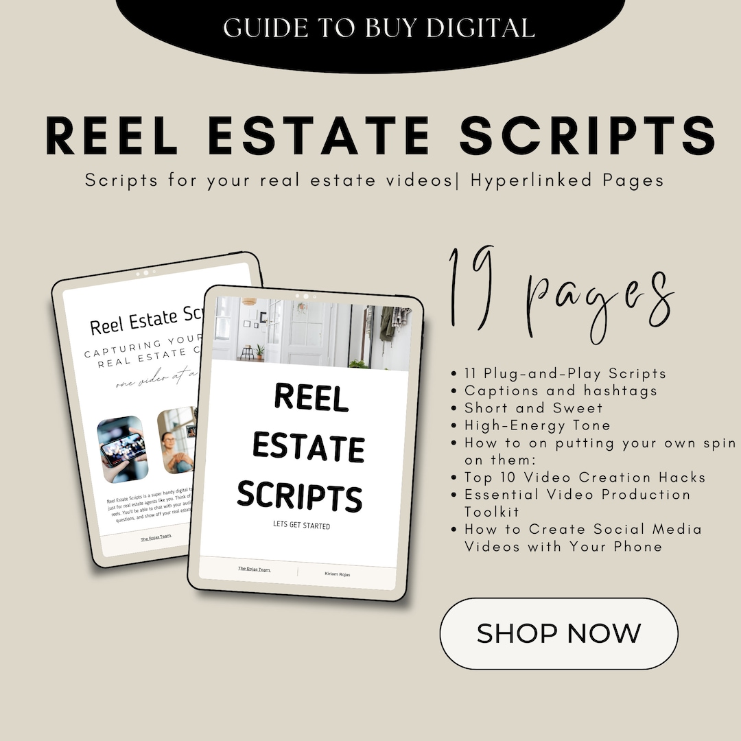 11 Reel Estate Video Scripts With Captions and Hashtags - Etsy