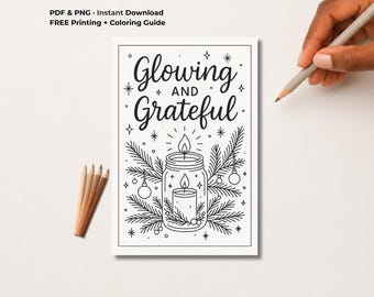 Kleurplaat Dankbaarheid – Mindfulnessscène bij kaarslicht (pdf + png)