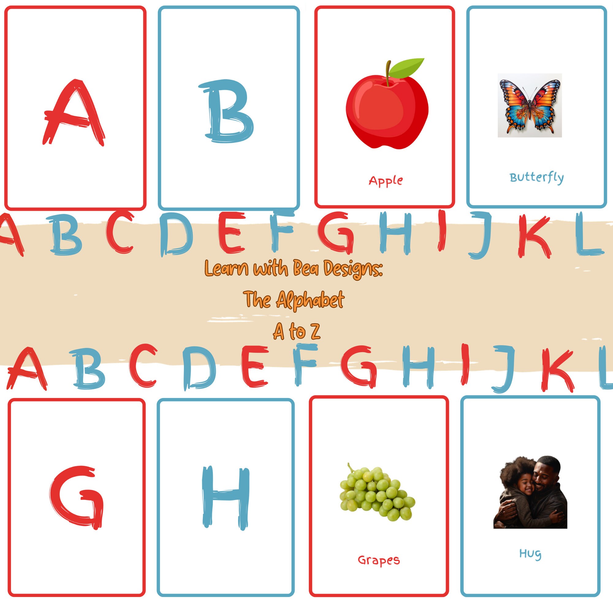 ABC Flashcards Alphabet Flashcards Child Development Fun Etsy
