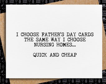 funny father's day card from son or daughter | father's day gift | card for dad | happy father's day | snarky humor