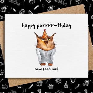 birthday card from cat | funny cat birthday card | cat lover birthday card gift