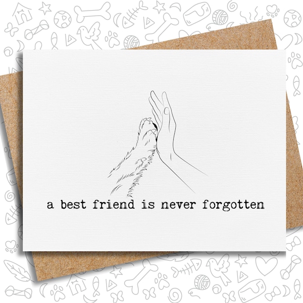 pet loss card | dog sympathy card | a best friend is never forgotten | thinking of you card for friend | pet loss | sorry for your loss