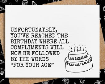 funny birthday card for friend husband wife | 30th 40th 50th birthday card | milestone birthday cards