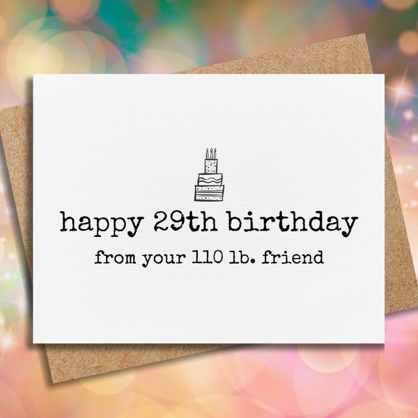 funny birthday card | happy 29th birthday | birthday card for friend | birthday card gift | funny birthdays | funny birthday gift