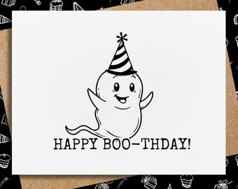 halloween birthday card | october birthday card for friend | cute ghost card