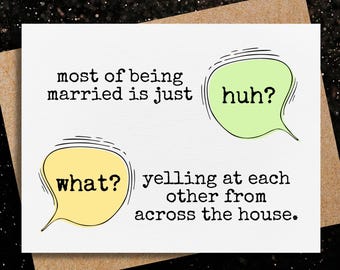 funny anniversary card for husband | cute anniversary card for wife | marriage humor