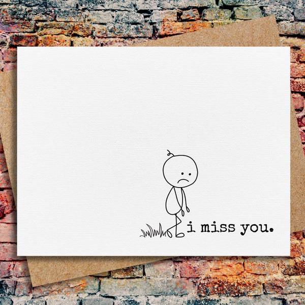 missing you card | i miss you | thinking of you card | miles apart | deployment card | far away | missing you