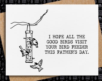 father's day card for dad for bird loving dad | bird watching father's day card | humorous card for dad