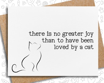 pet loss card | cat sympathy card | no greater joy | thinking of you card for friend | pet loss | sorry for your loss