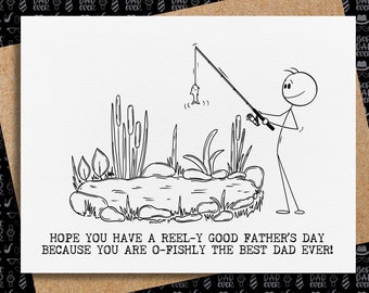 fishing father's day card | father's day gift | best dad ever | happy father's day card | humorous card | fisherman card | pun father's day