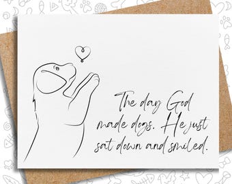 pet loss card | dog sympathy card | the day God made dogs